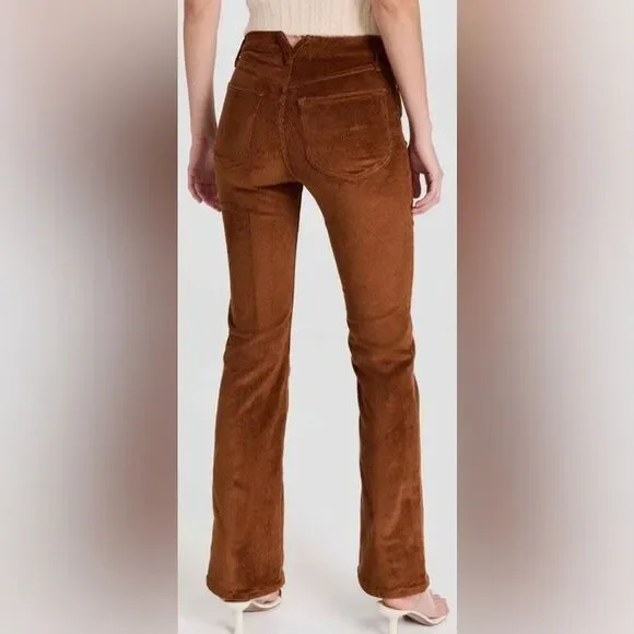 New SPRWMN Corduroy 5 Pocket Micro Flare Mid Rise Pantscamel Brown